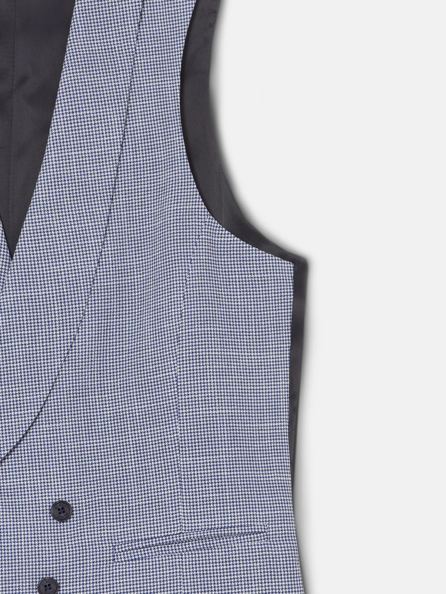 Chaleco chaque cuello redondo pata de gallo azul