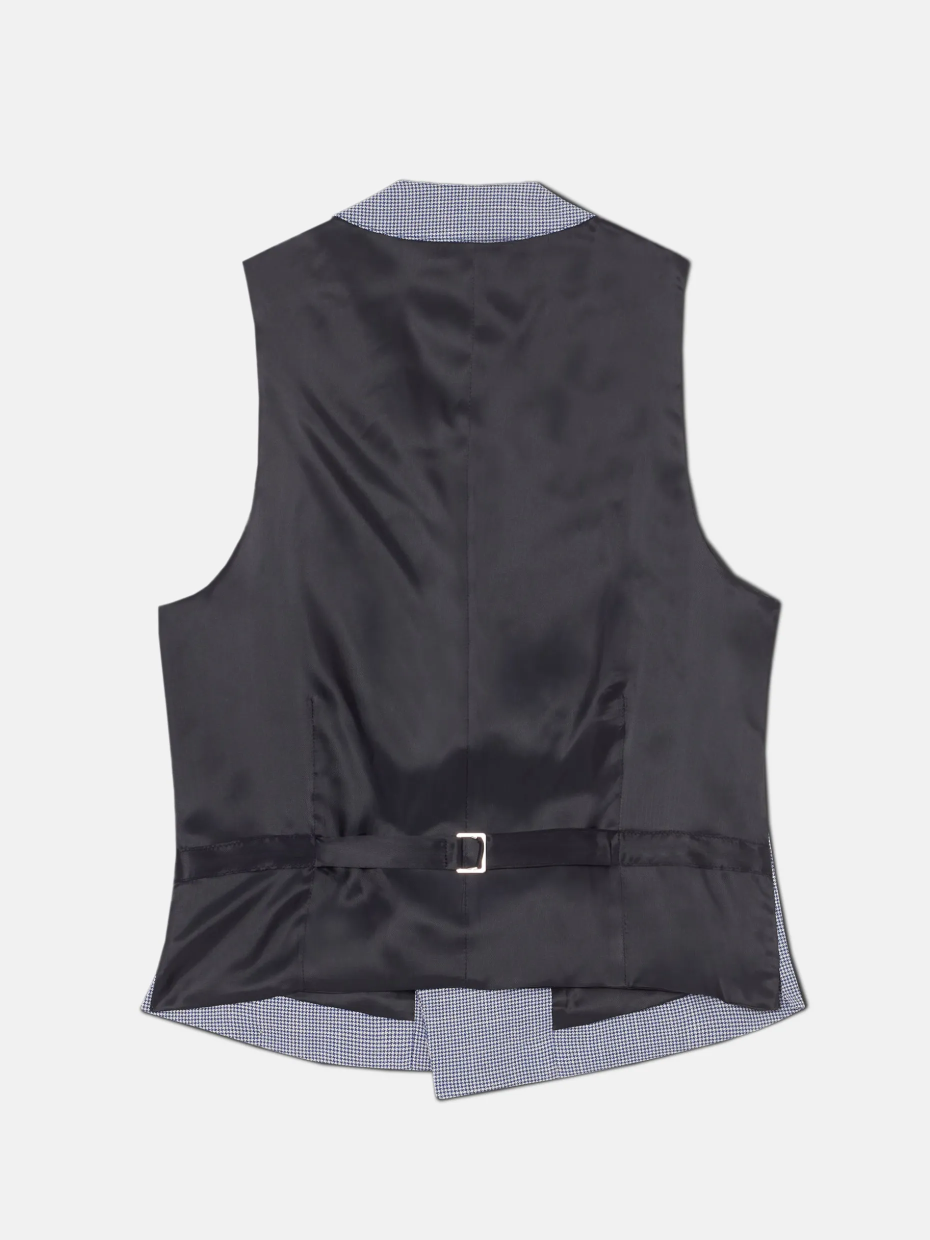 Chaleco chaque cuello redondo pata de gallo azul