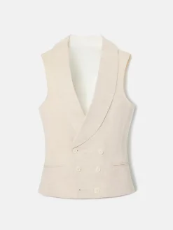 Chaleco chaque cuello redondo tierra