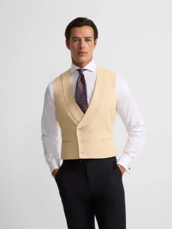 Chaleco chaque cuello redondo camel