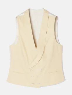Chaleco chaque cuello redondo camel