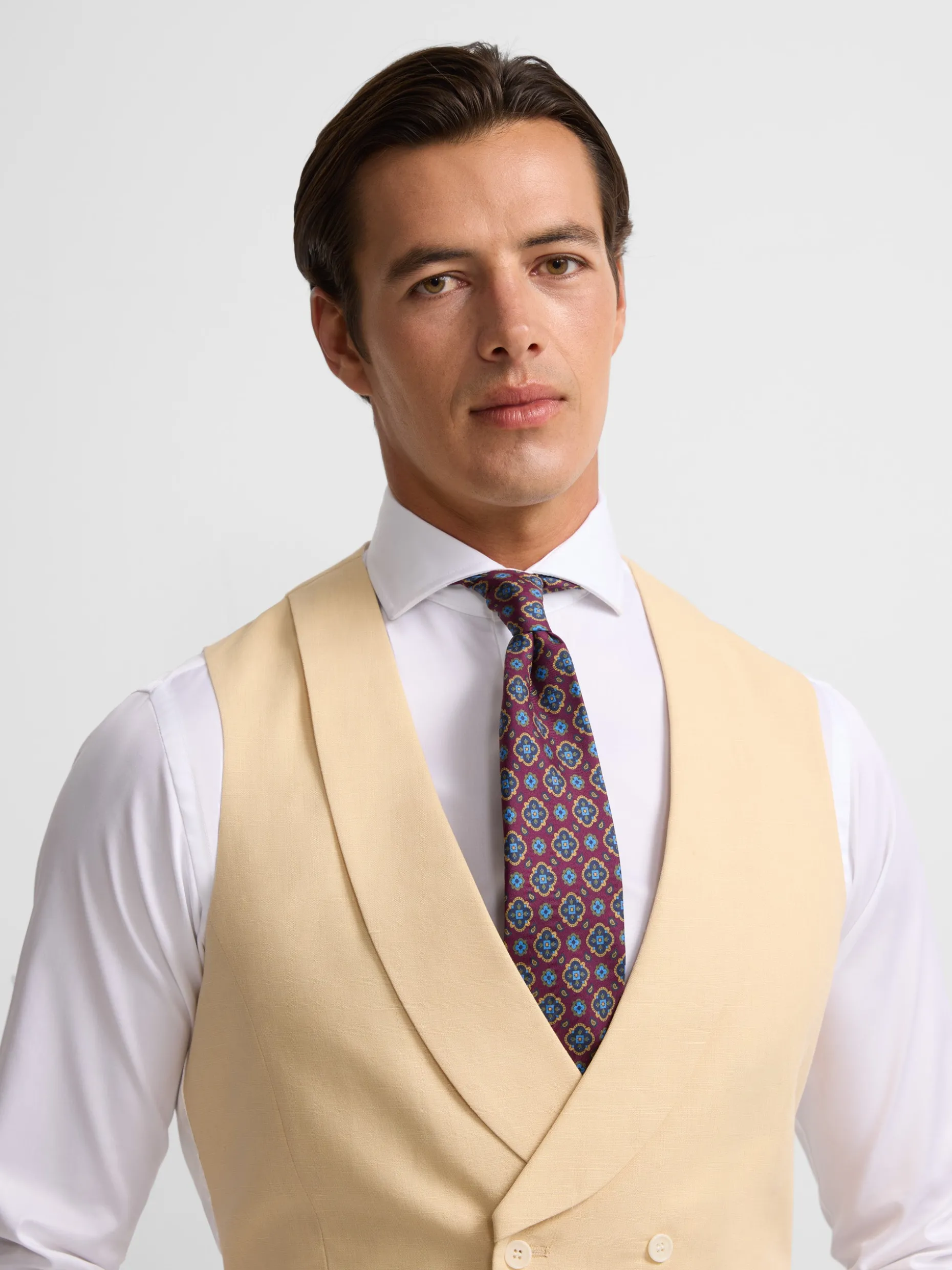Chaleco chaque cuello redondo camel