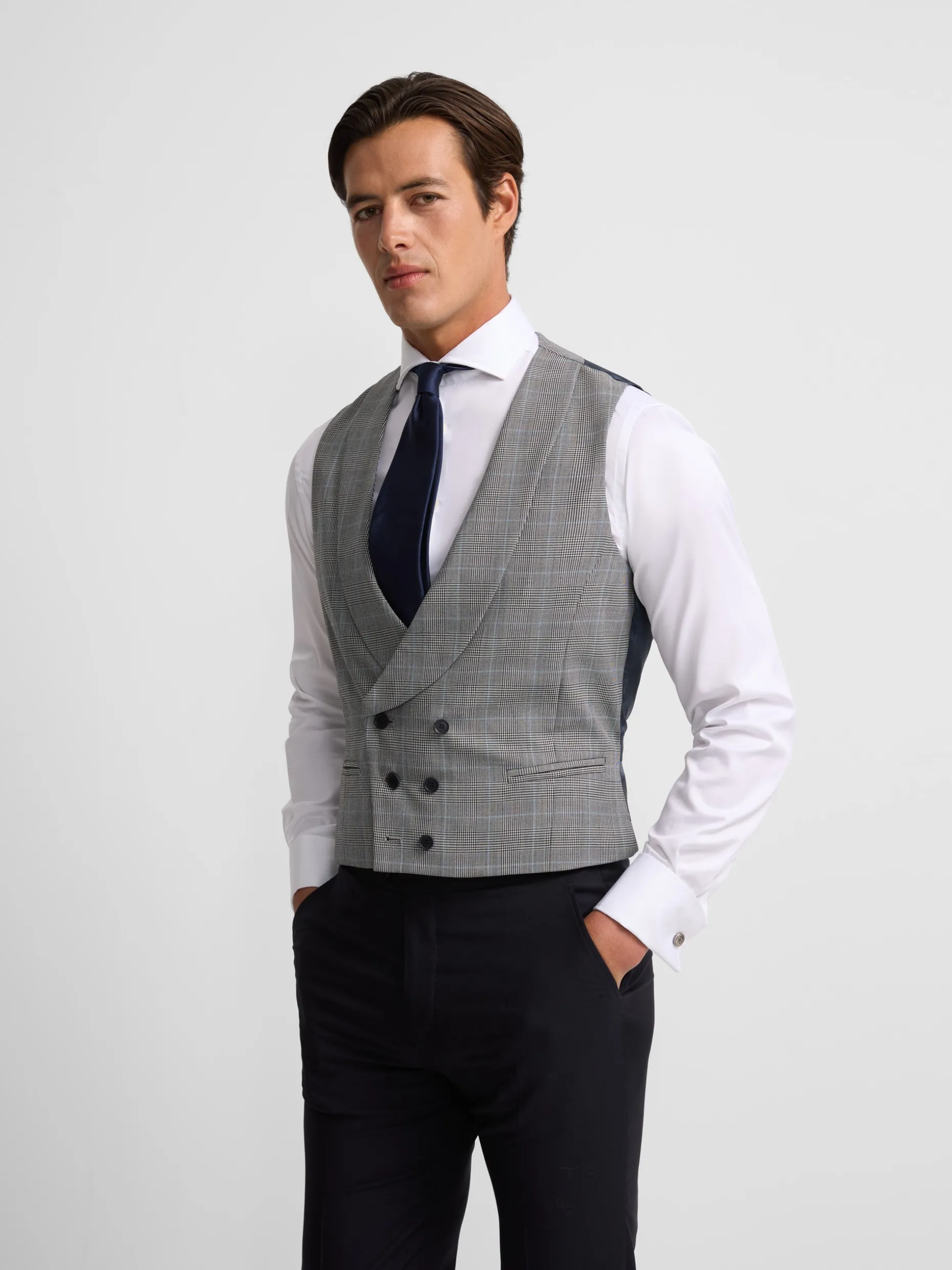 Chaleco chaque silbon principe de gales gris
