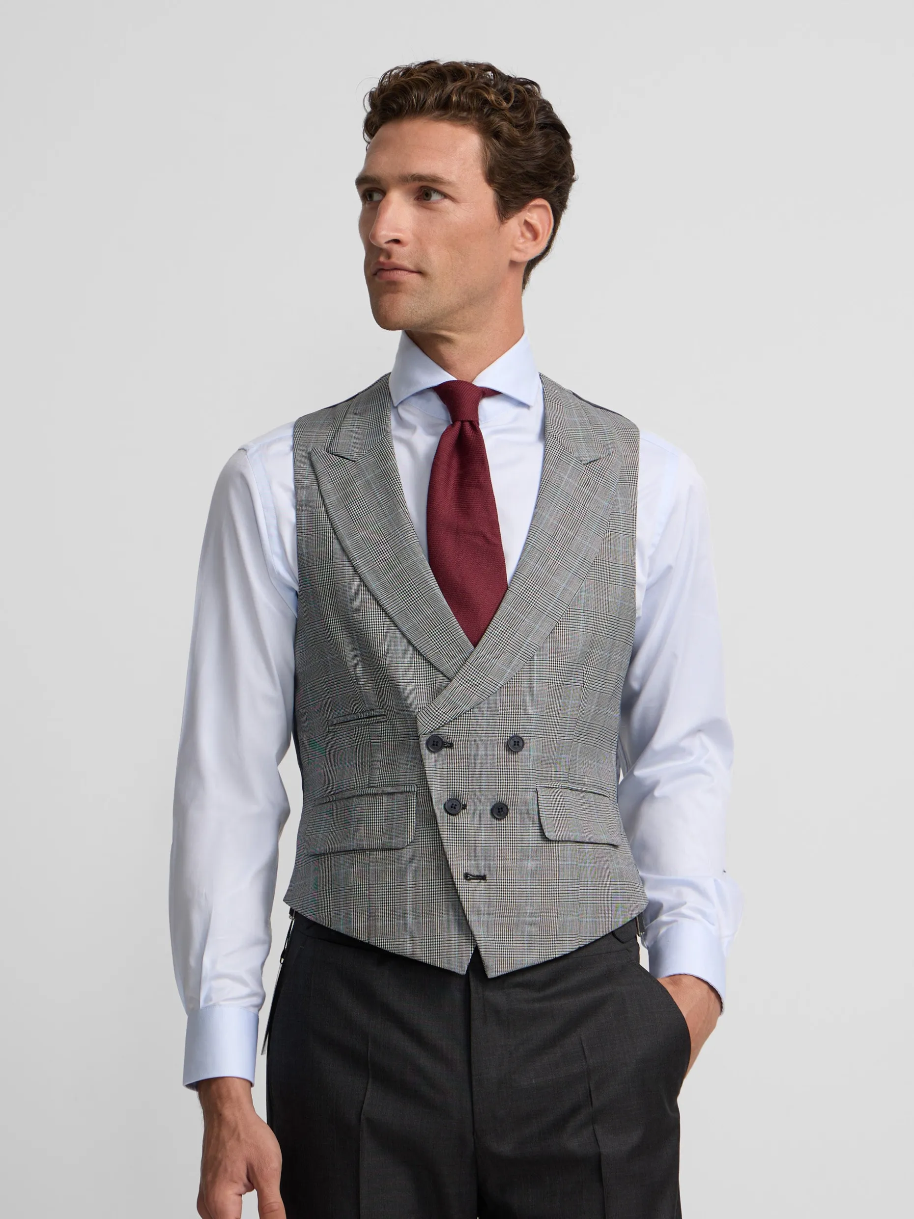 Chaleco chaque tailoring principe de gales gris