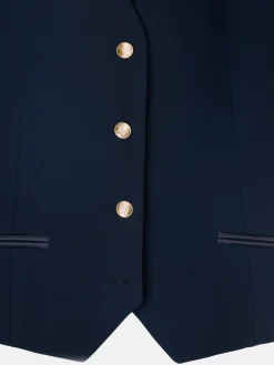Chaleco clasico detalles saten marino