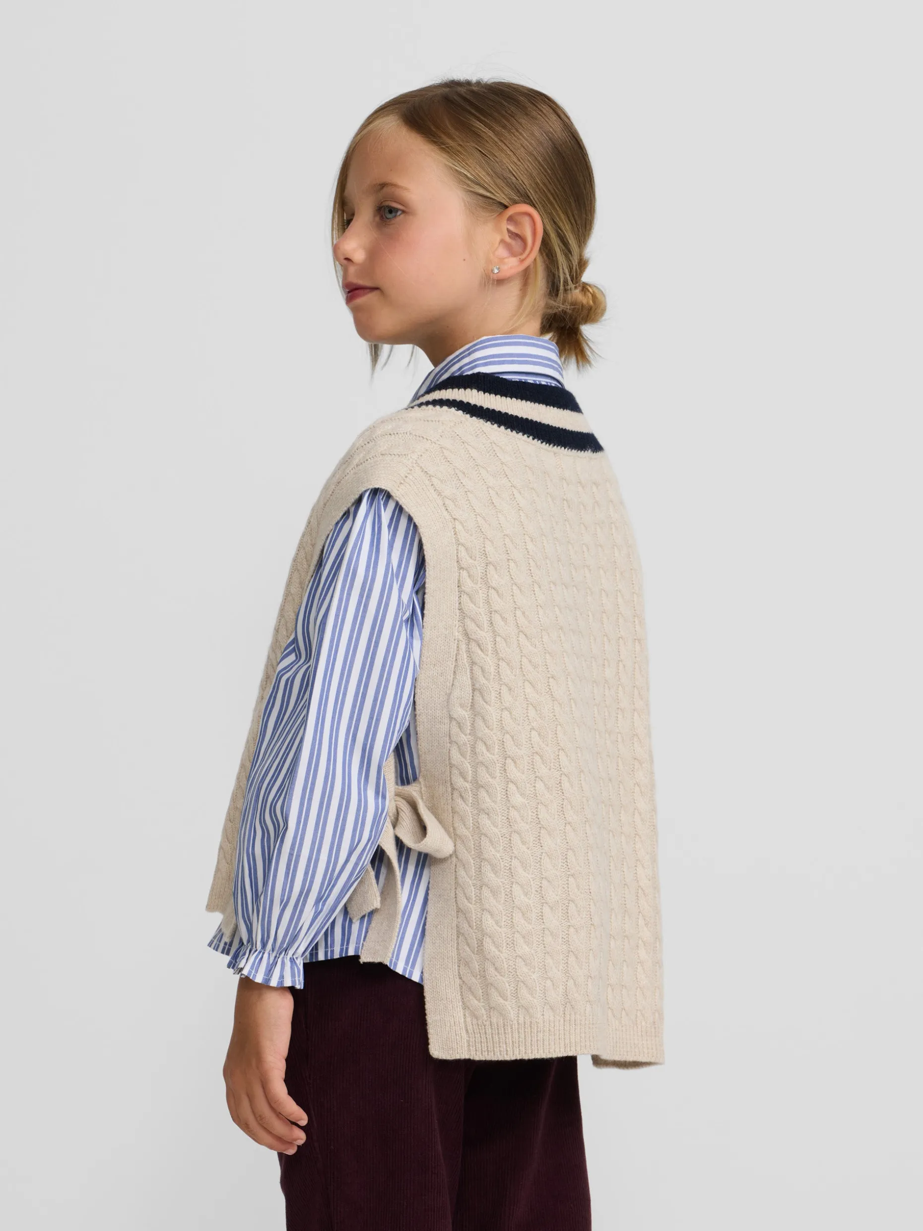 Chaleco girl punto college crudo
