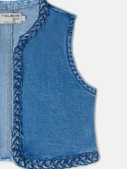 Chaleco girl trenza denim