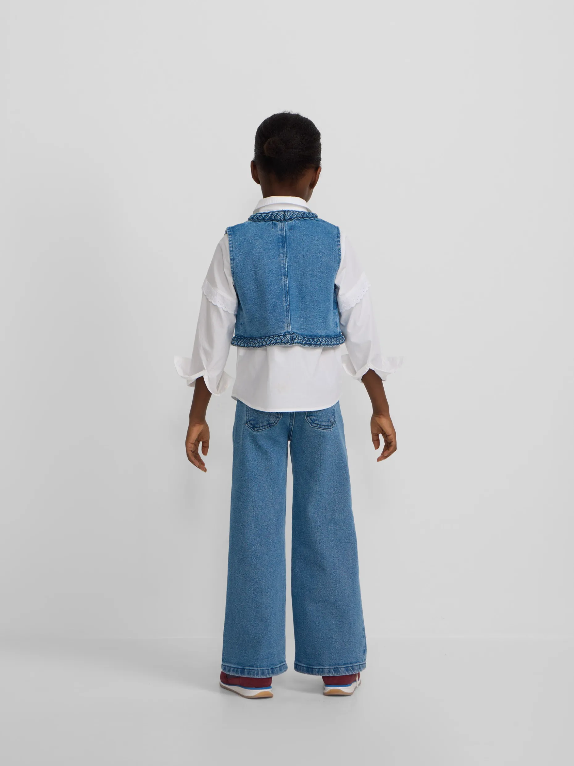 Chaleco girl trenza denim