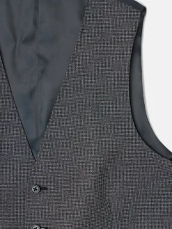 Chaleco recto traje pata de gallo gris