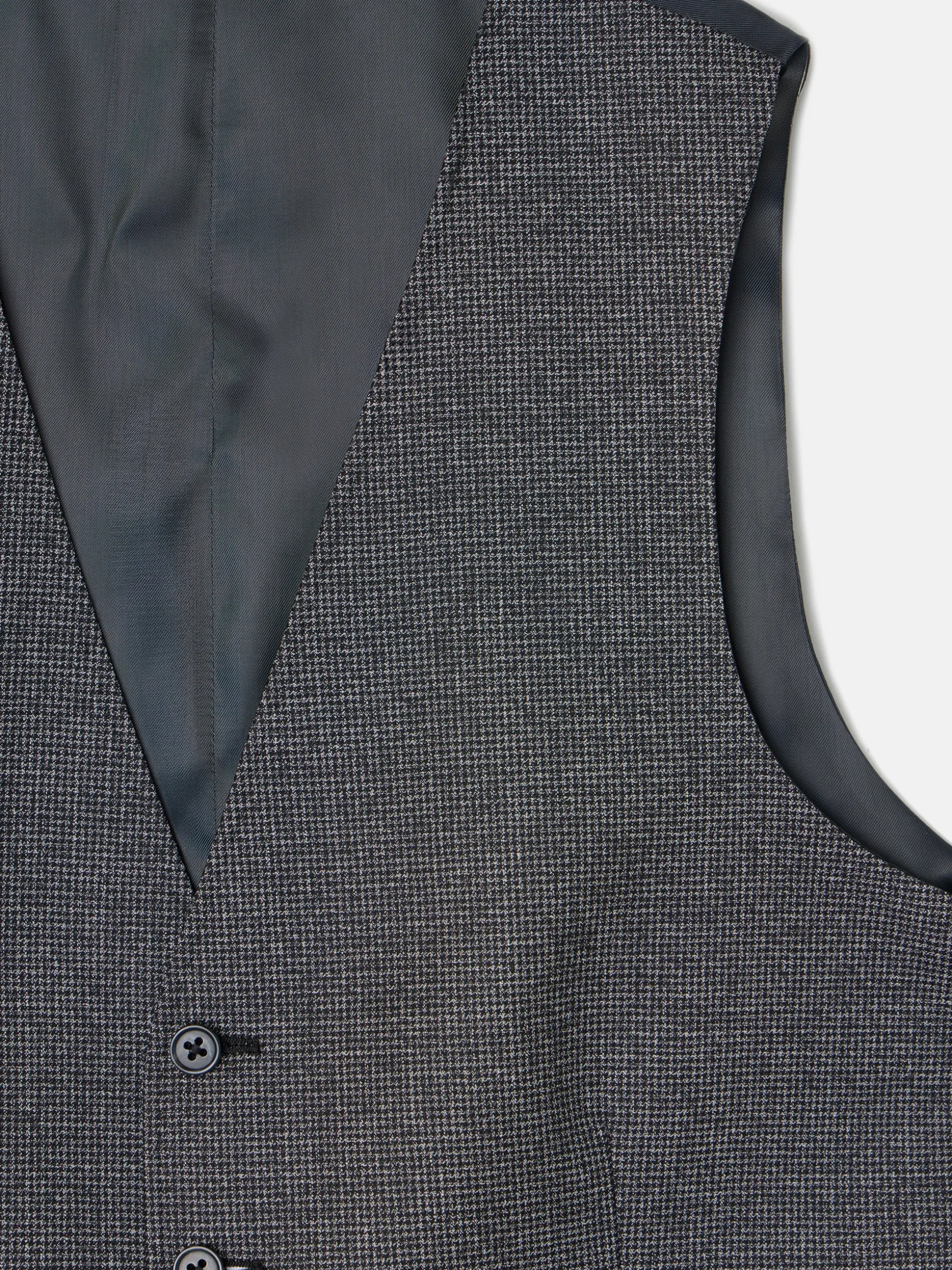 Chaleco recto traje pata de gallo gris