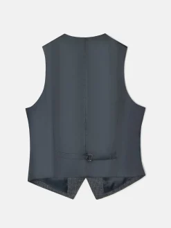 Chaleco recto traje pata de gallo gris