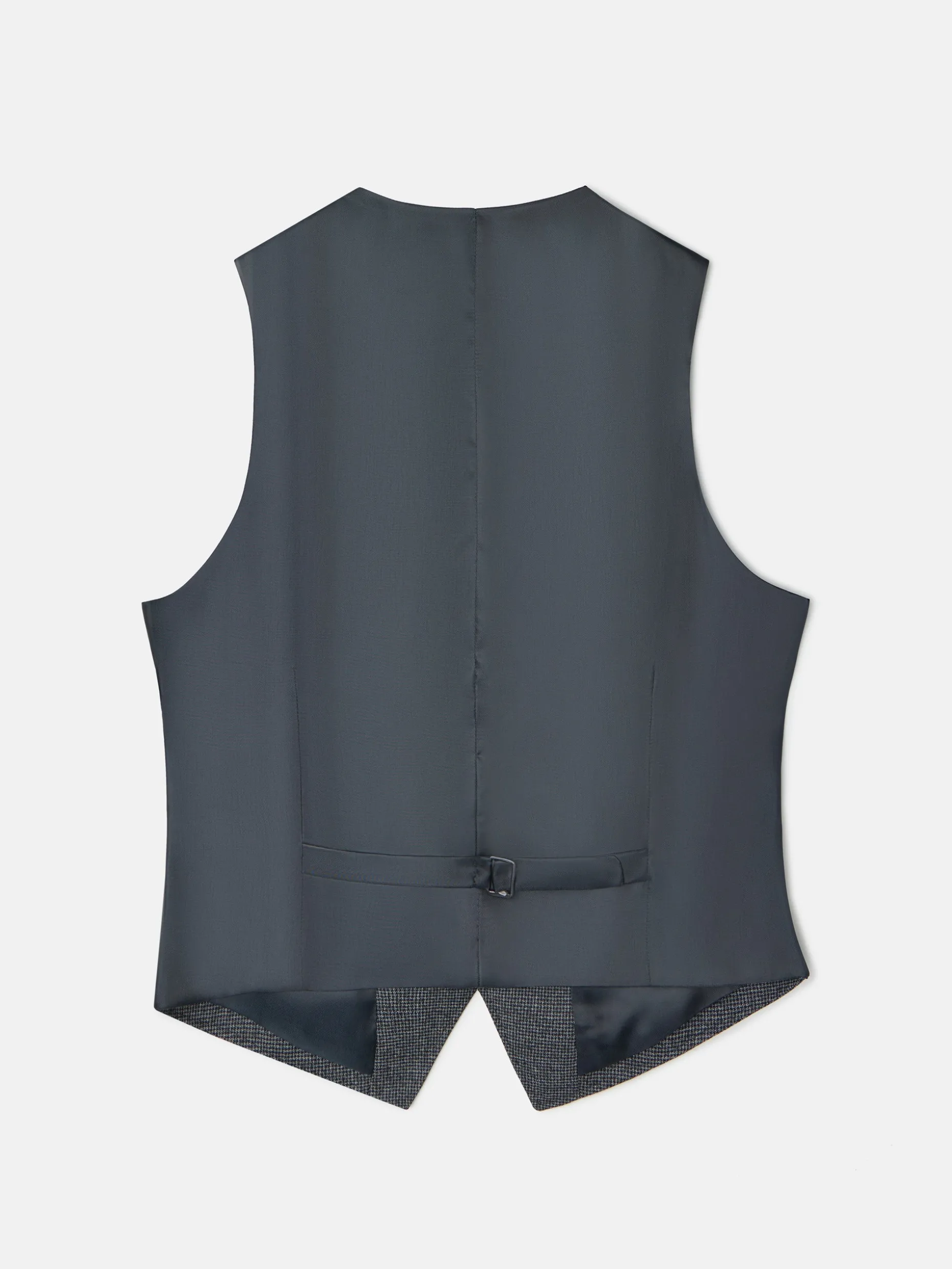 Chaleco recto traje pata de gallo gris