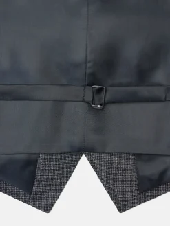Chaleco recto traje pata de gallo gris