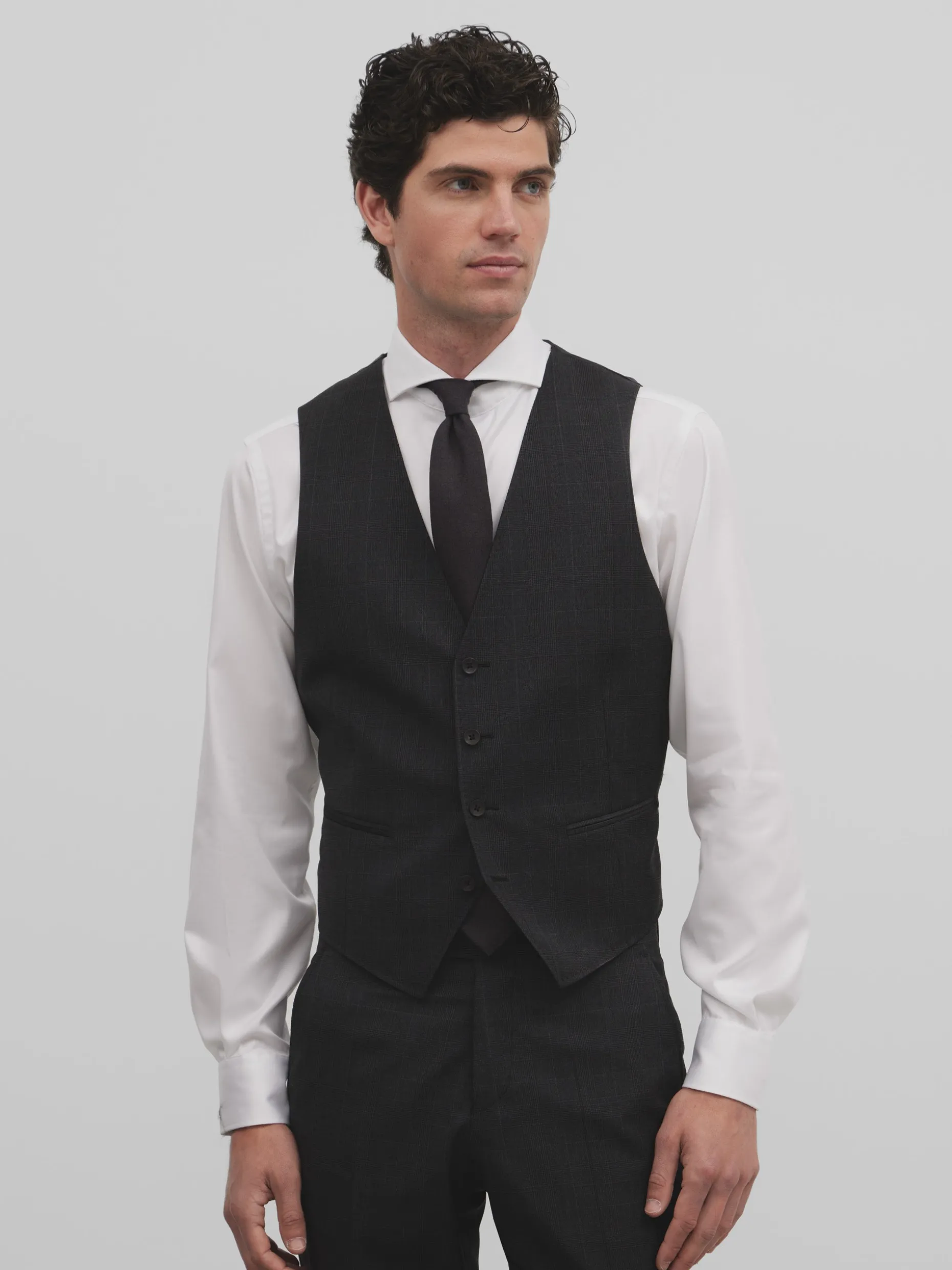Chaleco traje principe de gales gris