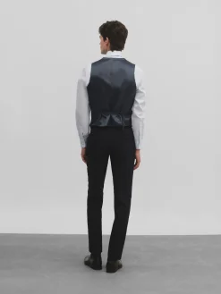 Chaleco traje raya diplomatica azul marino