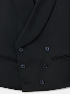 Chaleco vestir stretch cuello redondo negro