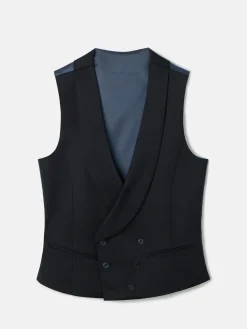 Chaleco vestir stretch cuello redondo negro