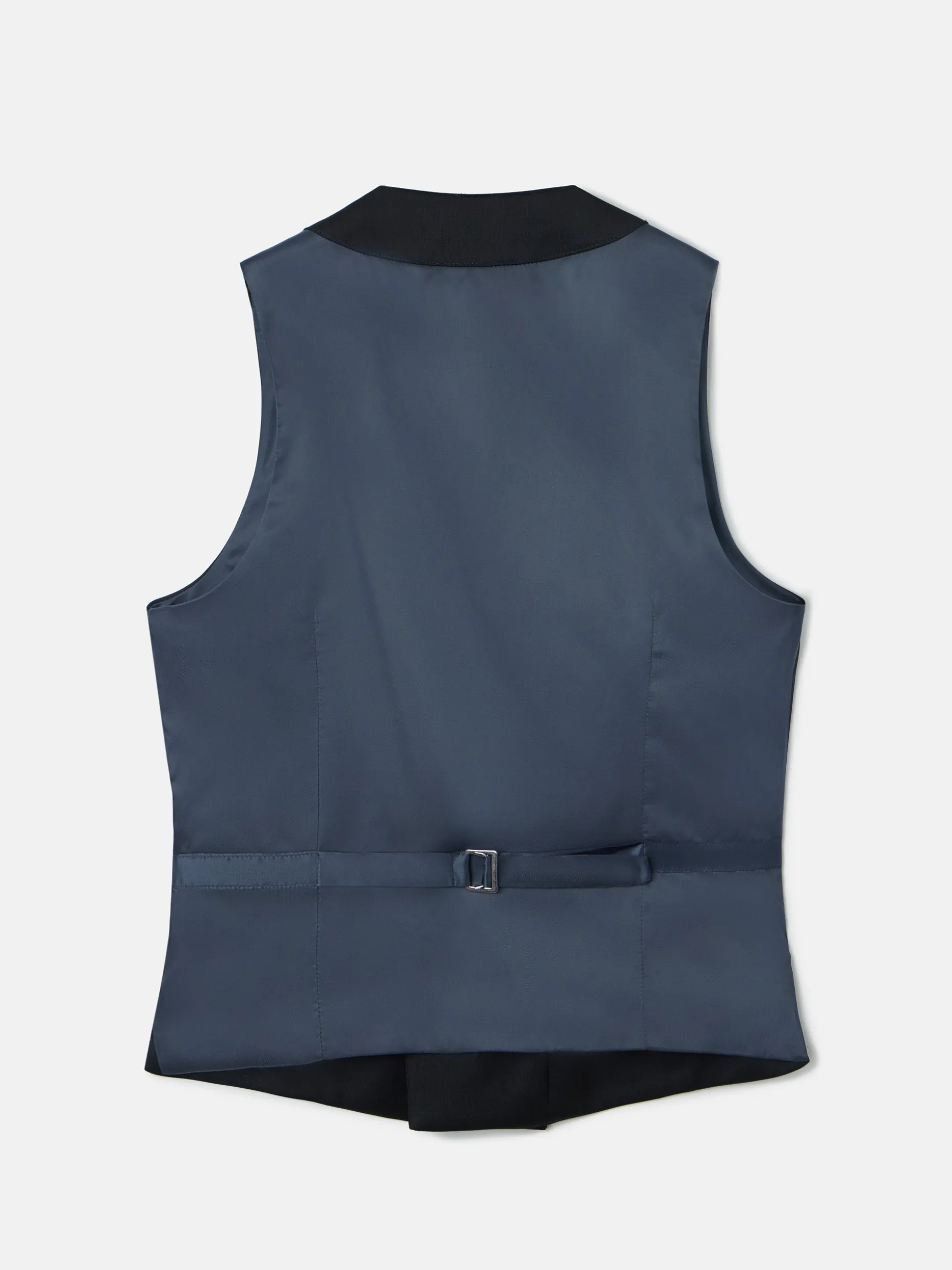 Chaleco vestir stretch cuello redondo negro