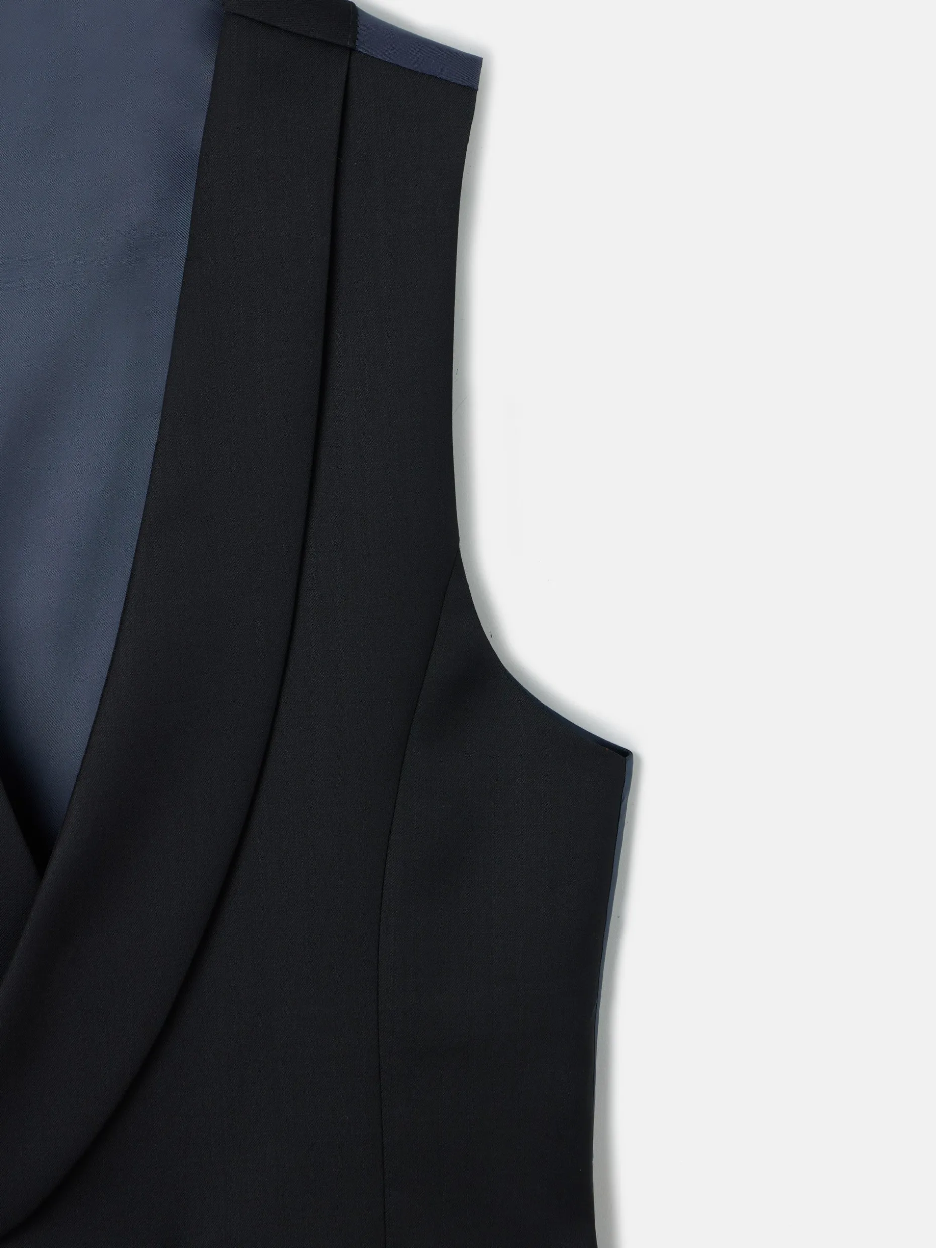 Chaleco vestir stretch cuello redondo negro