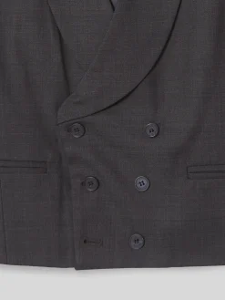 Chaleco vestir stretch cuello redondo gris