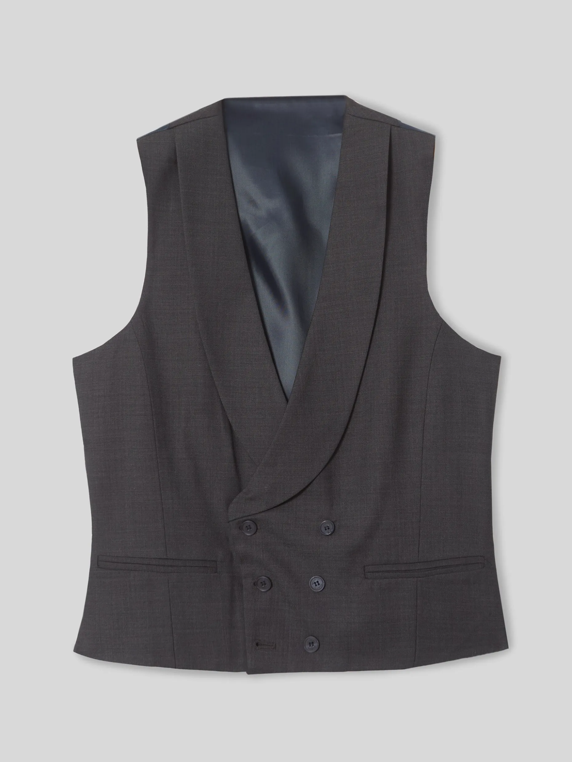 Chaleco vestir stretch cuello redondo gris