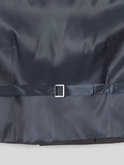 Chaleco vestir stretch cuello redondo gris
