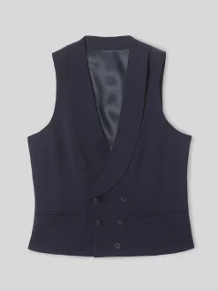 Chaleco vestir stretch cuello redondo azul claro