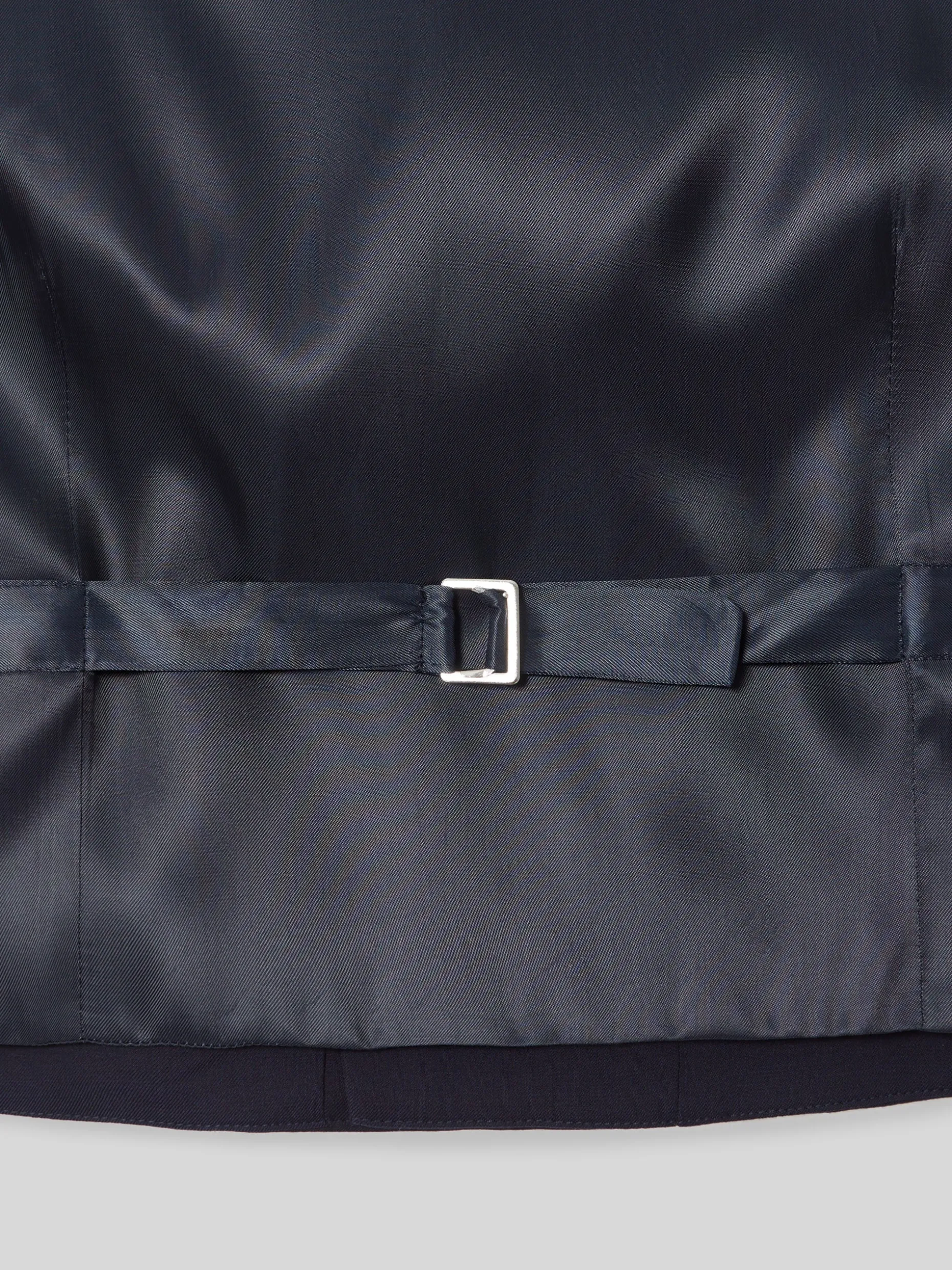 Chaleco vestir stretch cuello redondo azul claro