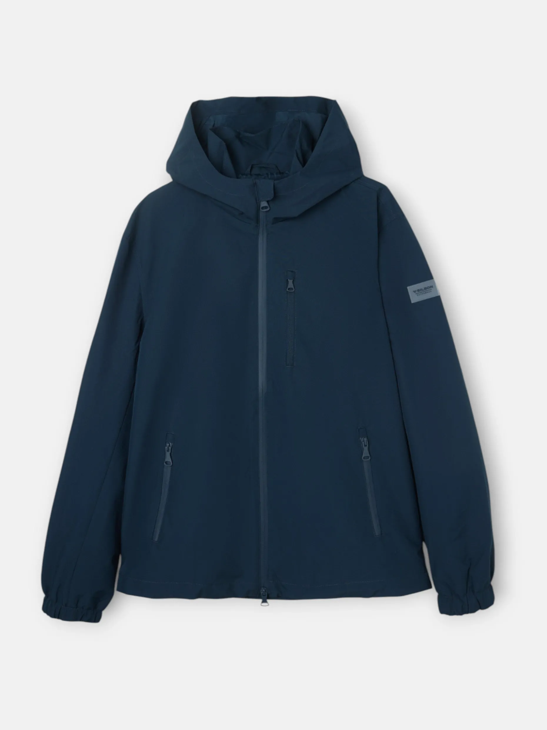 Chaqueta capucha cortavientos marino