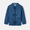 Chaqueta girl acolchada lazos estampado azul