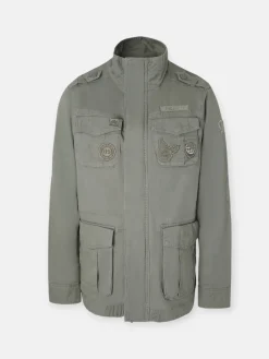Chaqueta militar parches dye verde