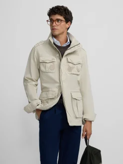 Chaqueta militar parches dye beige