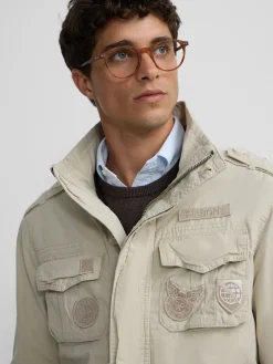Chaqueta militar parches dye beige