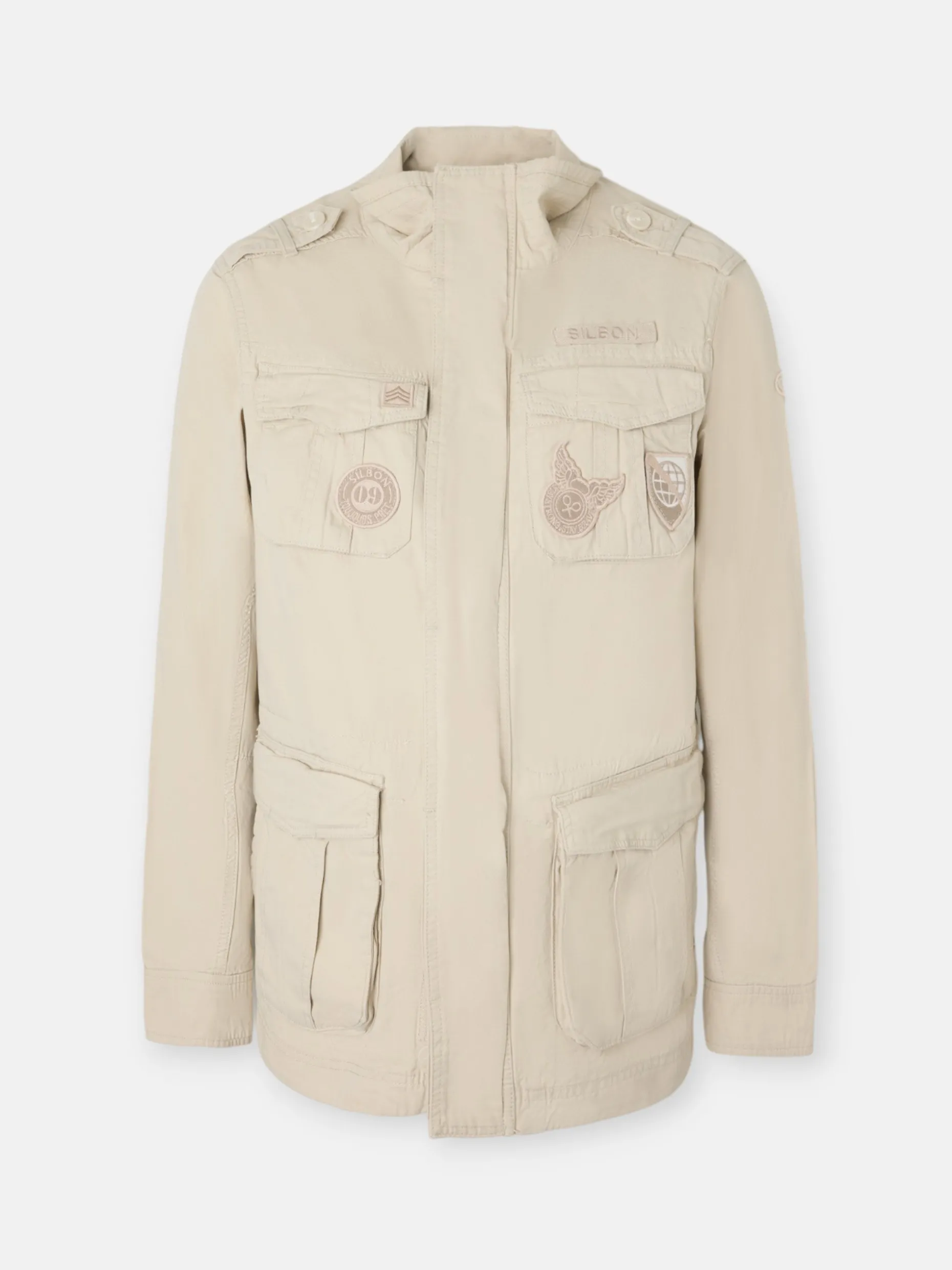 Chaqueta militar parches dye beige