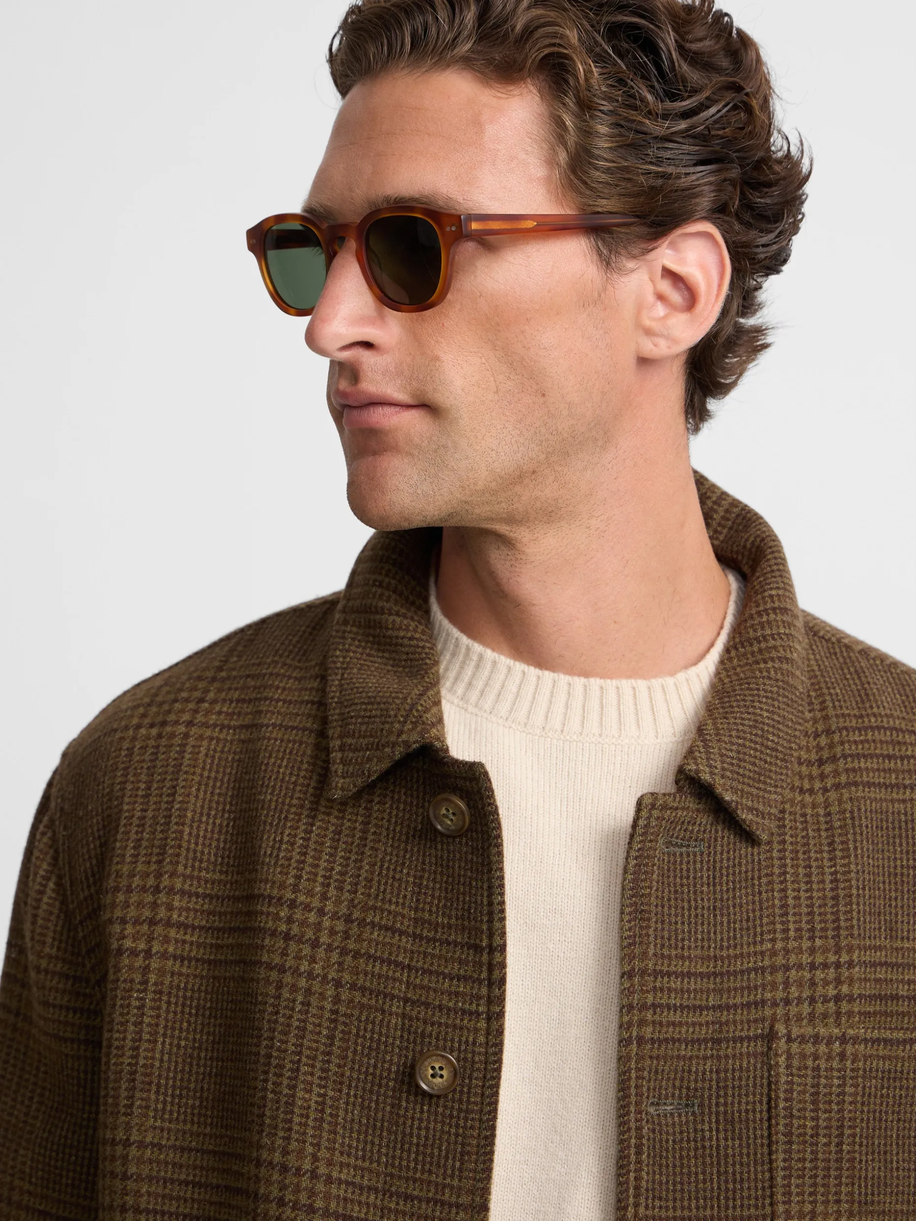 Chaqueta principe de gales bolsillos marron