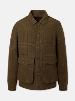Chaqueta principe de gales bolsillos marron