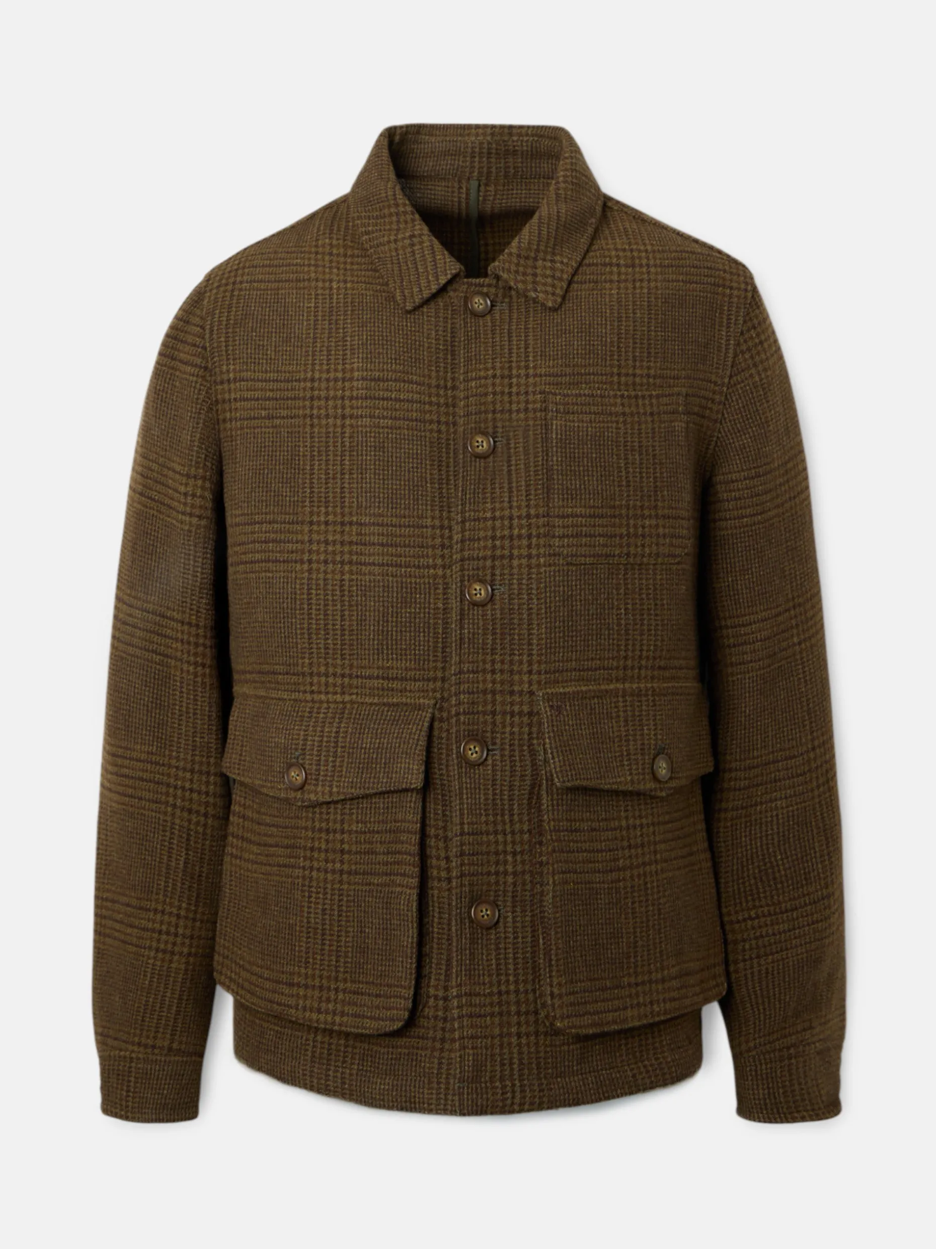 Chaqueta principe de gales bolsillos marron