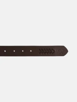 Cinturon piel detalles marron oscuro