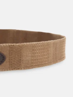 Cinturon piel lona beige medio