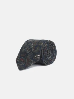 Corbata cachemira azul marino