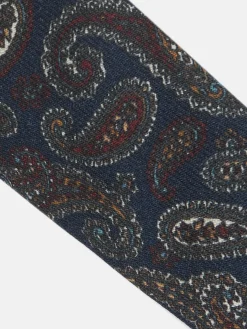 Corbata cachemira azul marino