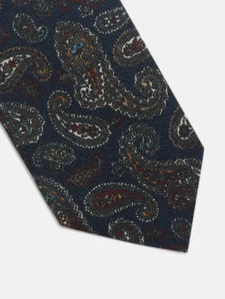 Corbata cachemira azul marino