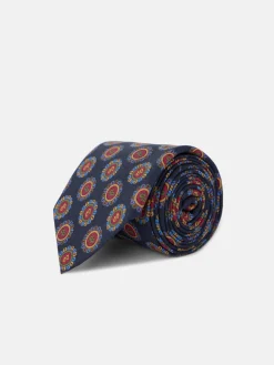Corbata circulos azul marino