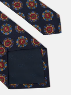 Corbata circulos azul marino