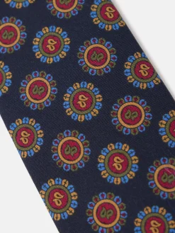 Corbata circulos azul marino
