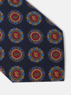 Corbata circulos azul marino