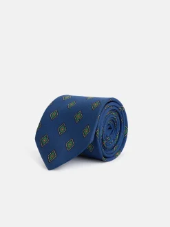 Corbata detalle rombo azul marino