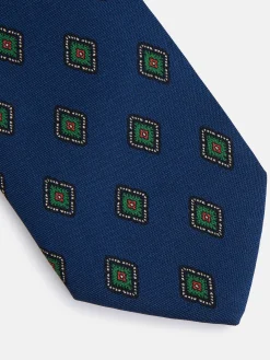 Corbata detalle rombo azul marino