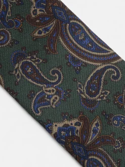 Corbata estampada pasley verde