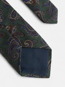 Corbata estampada pasley verde